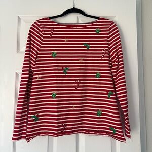 Talbots Red and White Striped Top